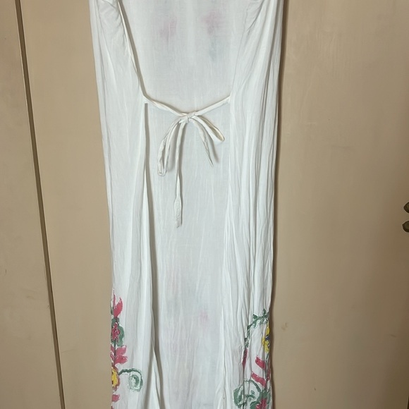 S.R. Fashion Floral Embroidered White Maxi Rayon Dress size 3XL made in India - Picture 9 of 10